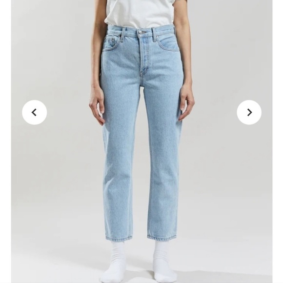 Still Here Tate High Rise Straight Leg Jeans in Vintage Blue Size 28 100% Cotton - Picture 2 of 15